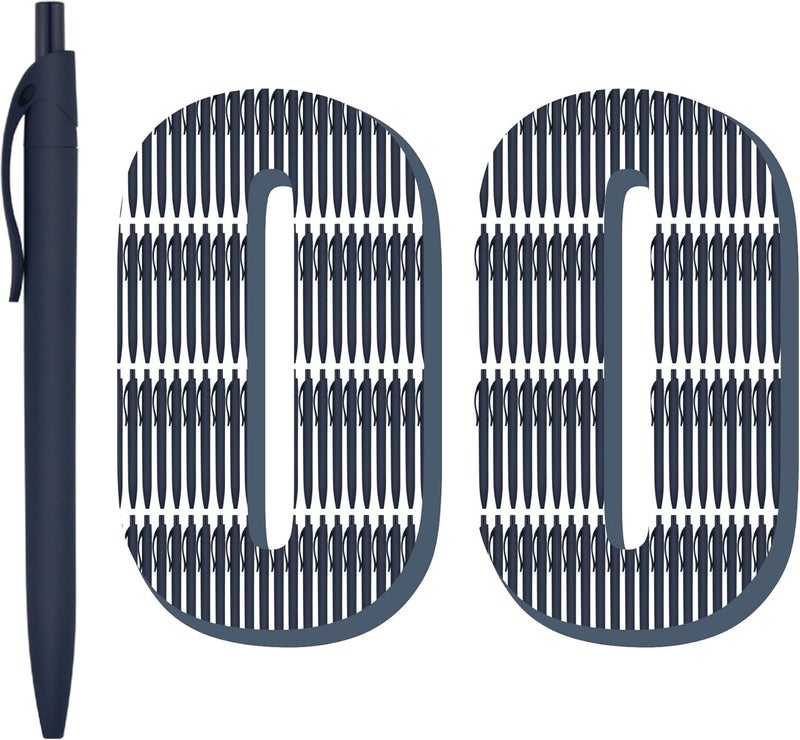 deegtran 100 Pack No Bleed Blue Barrel Click Pens, Wholesale Retractable Ballpoint Pens, Medium Point, Smooth Ink, 1.0MM Black Ink - Image 1